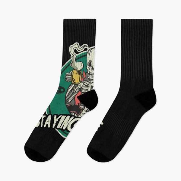 Item preview, Staying Alive Skeleton Drink Coffee Funny Skull designed and sold by Dressed For  Duty.