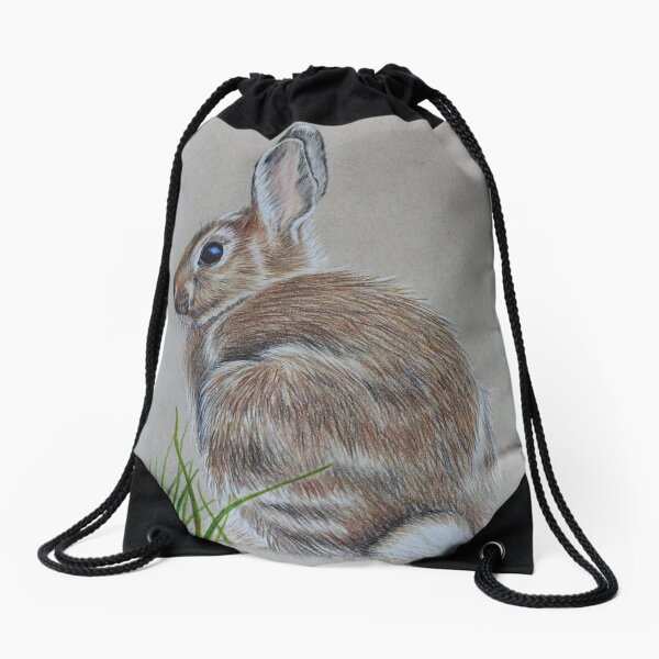 Brown Rabbit Drawstring Bag