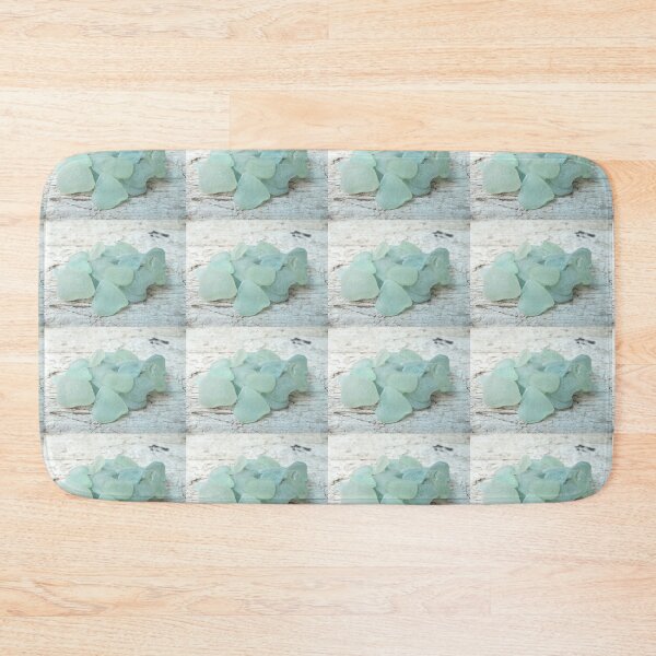 Item preview, Sea Foam Sea Glass Pieces on Pale Wood Light Blue Pastels designed and sold by Beachy.