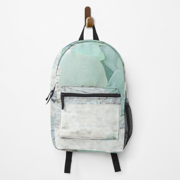 Item preview, Sea Foam Sea Glass Pieces on Pale Wood Light Blue Pastels designed and sold by Beachy.