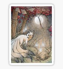 Fox & Wisps - Kitsune Yokai Foxfire Sticker