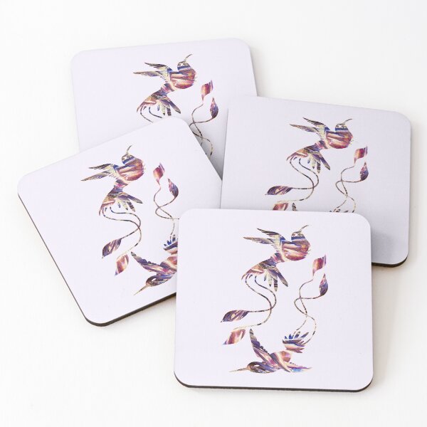 Item preview, Tulip flower abstract hummingbirds designed and sold by TitaCris.