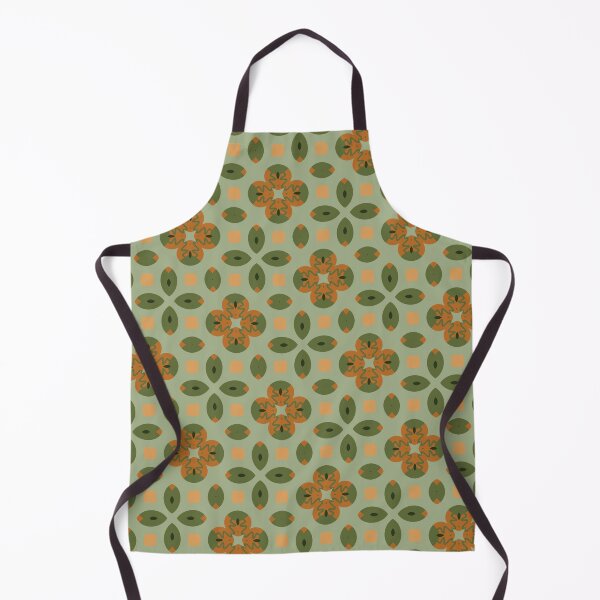 Artikelvorschau, Abstract Retro Vintage Design with Swirls, Stripes and Circles in Brown, Sage Green, Dark Green, Burnt Orange, and Ivory entworfen und verkauft von cozycaroline.