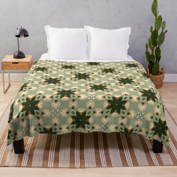 Aperçu de l'œuvre Abstract Retro Vintage Design with Swirls, Stripes and Circles in Brown, Sage Green, Dark Green, Burnt Orange, and Ivory créée et vendue par cozycaroline.