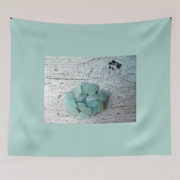 Item preview, Sea Foam Sea Glass Shades Light Turquoise on Pale Wood designed and sold by Beachy.
