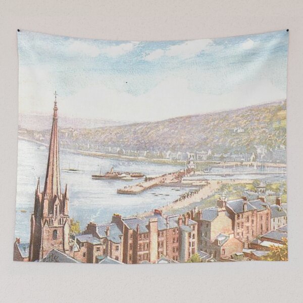 Item preview, Vintage Illustration of Rothesay from Chapel Hill, Argyll & Bute designed and sold by yourscotland.