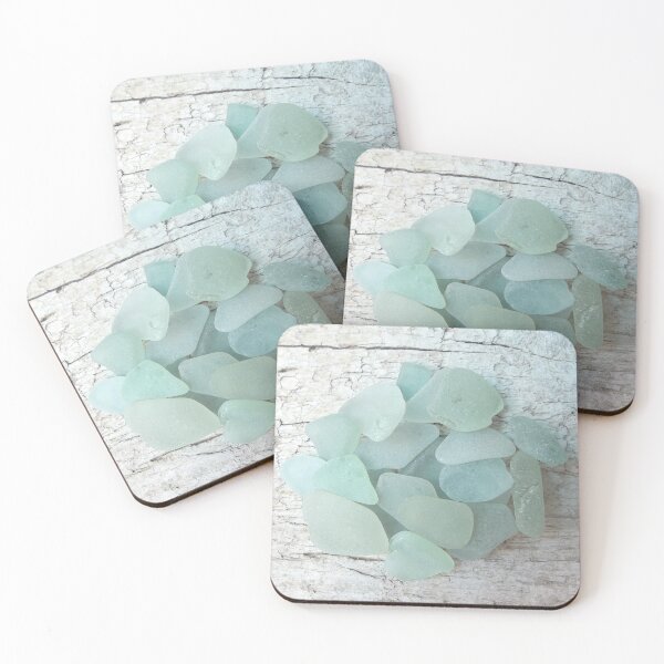 Item preview, Sea Foam Sea Glass on Weathered Wood Pale Turquoise designed and sold by Beachy.