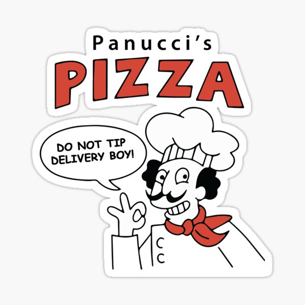 "Panucci's Pizza" Sticker by fandemonium Redbubble