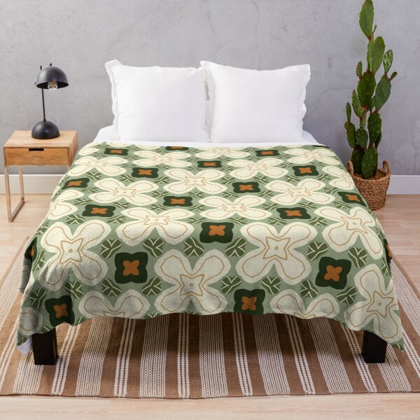 Aperçu de l'œuvre Abstract Retro Vintage Design with Swirls, Stripes and Circles in Brown, Sage Green, Dark Green, Burnt Orange, and Ivory créée et vendue par cozycaroline.