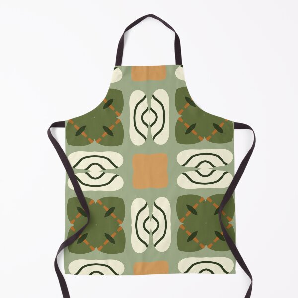 Artikelvorschau, Abstract Retro Vintage Design with Swirls, Stripes and Circles in Brown, Sage Green, Dark Green, Burnt Orange, and Ivory entworfen und verkauft von cozycaroline.