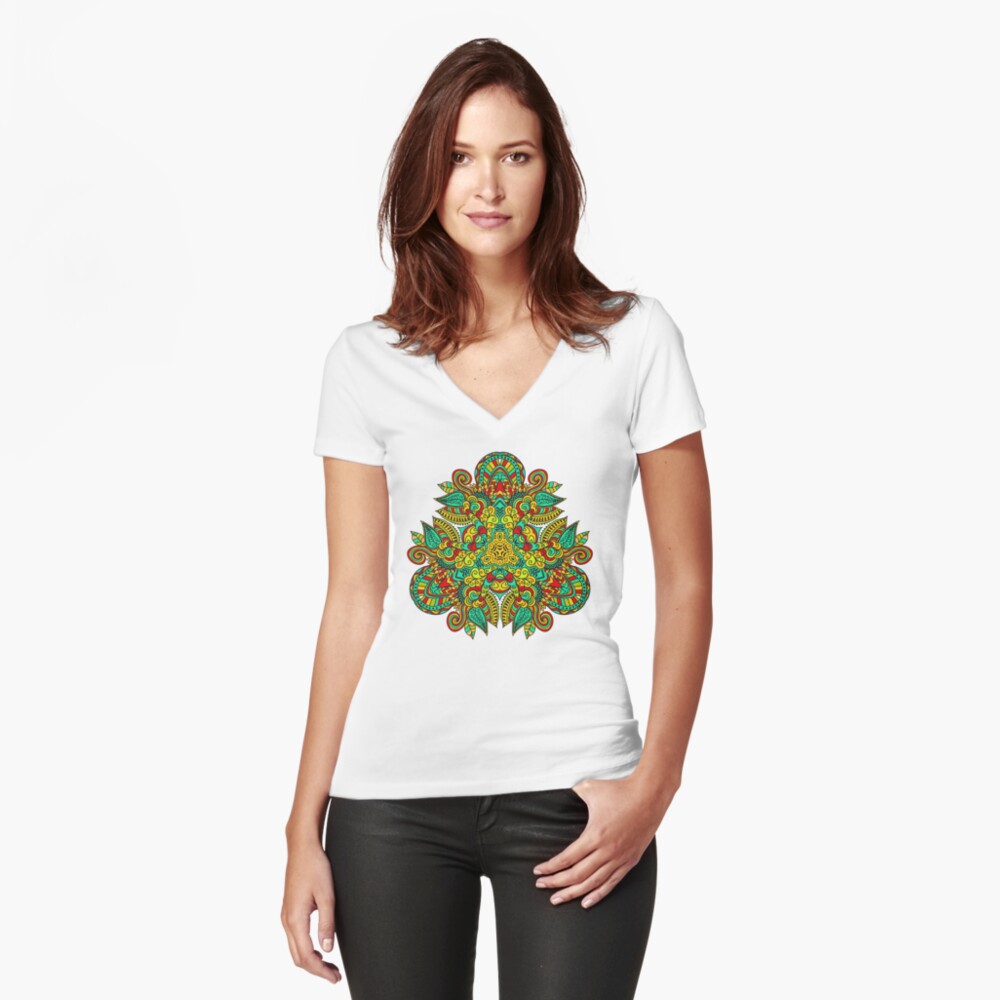 Item preview, Fitted V-Neck T-Shirt designed and sold by artherapieca.