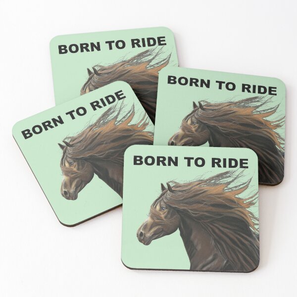 Item preview, Born to ride Beautiful Horse art green background - Equestrian born to ride art - horse lover designed and sold by IslesArt.