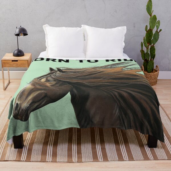 Item preview, Born to ride Beautiful Horse art green background - Equestrian born to ride art - horse lover designed and sold by IslesArt.