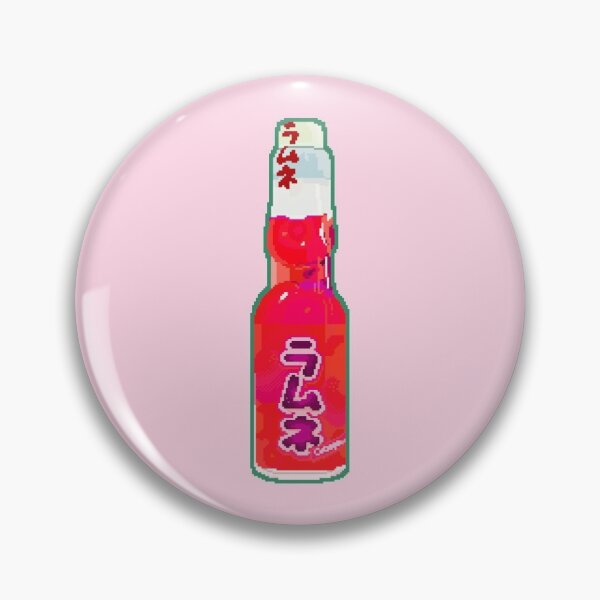 Item preview, Aesthetic strawberry ramune Japanese soda pixel art designed and sold by saffl0wer.