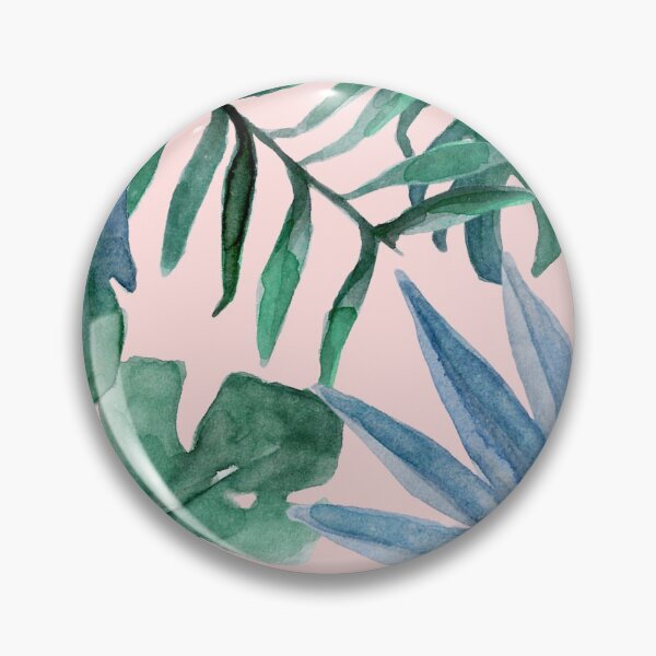 Item preview, Tropical Summer Leaves in Blues, Teals and Pink designed and sold by JulieSouster.