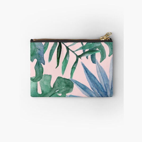 Item preview, Tropical Summer Leaves in Blues, Teals and Pink designed and sold by JulieSouster.