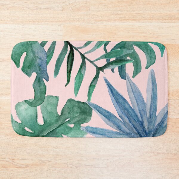 Item preview, Tropical Summer Leaves in Blues, Teals and Pink designed and sold by JulieSouster.