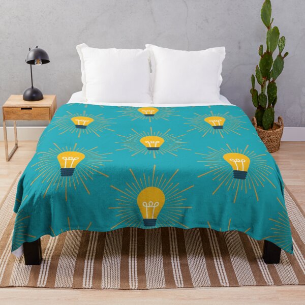 Item preview, Cute Yellow Lightbulb Illustration on Blue Background designed and sold by Dream Big! by E. H..
