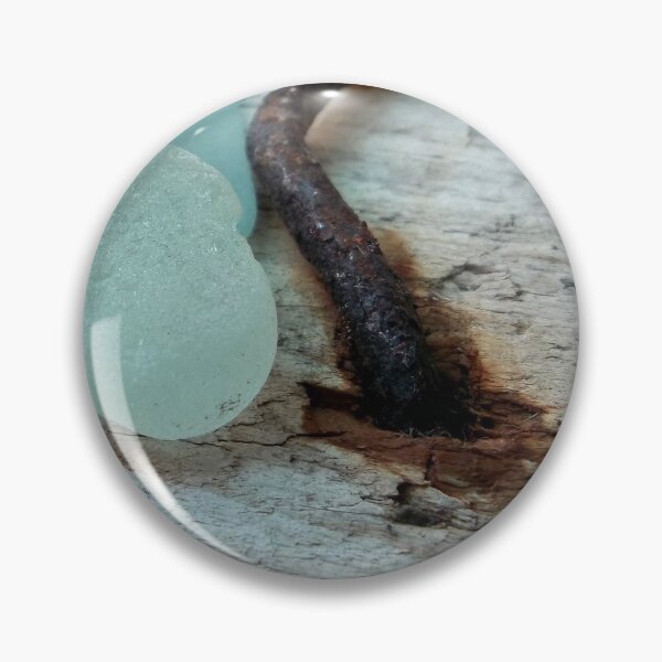 Item preview, Sea Foam Sea Glass and Rusty Nail on Rustic Wood Pale Turquoise designed and sold by Beachy.