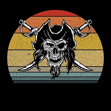 Vorschaubild zum Design Retro Pirate Skull Vintage Pirate Swords Retro Pirate Sunset Gear von DynamicDesign