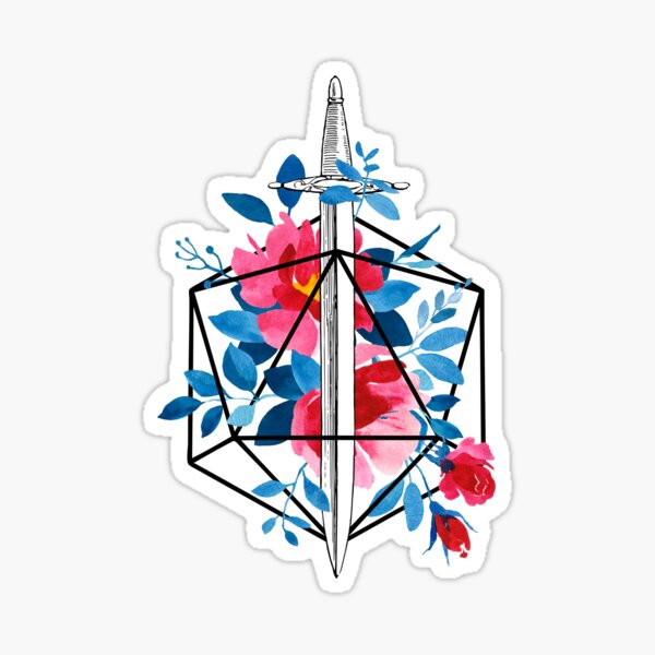 Item preview, D20 Sword & Flower designed and sold by RachelMcEwanArt.
