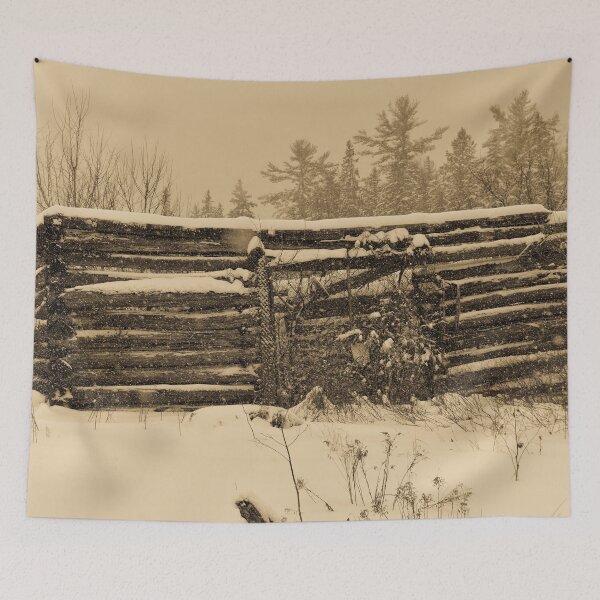 Item preview, Snowy Cabin in Winter - La Pêche designed and sold by GrannysGarage.