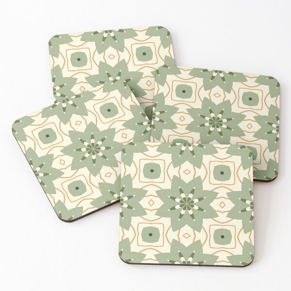 Item preview, Abstract Retro Vintage Design with Swirls, Stripes and Circles in Brown, Sage Green, Dark Green, Burnt Orange, and Ivory designed and sold by cozycaroline.