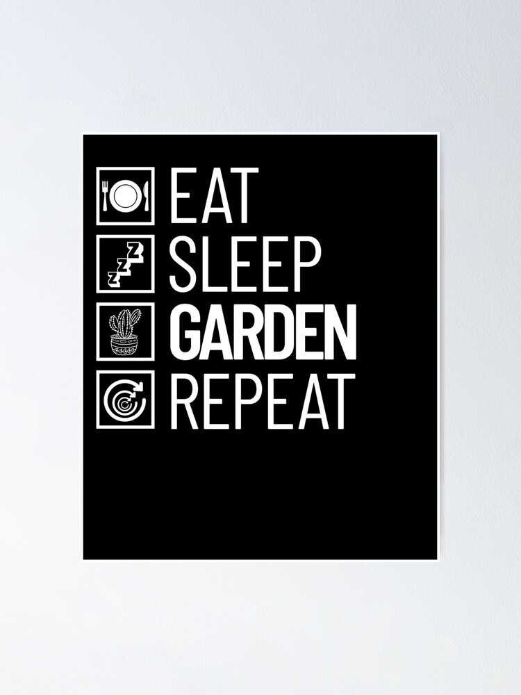 Imagen 1 de 3, Póster con la obra Eat Sleep Garden Repeat Love Plants Gardening Succulent Gear, diseñada y vendida por DynamicDesign.