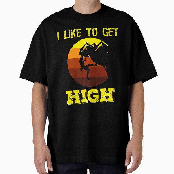 Vista previa del artículo con la obra «Me gusta O Get High Rock Climber Mountain Climbing Premium», diseñado y vendido por SaterSylys.
