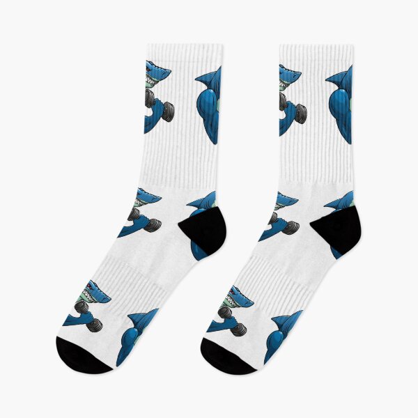 Item preview, Shark Gym Cartoon Abstract Print designed and sold by OceansSupply.