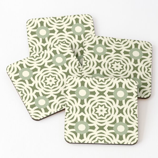 Item preview, Abstract Retro Vintage Design with Swirls, Stripes and Circles in Brown, Sage Green, Dark Green, Burnt Orange, and Ivory designed and sold by cozycaroline.