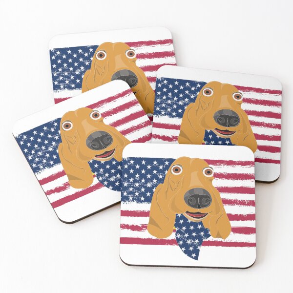 Item preview, American golden retriever, American dog with background American Flag designed and sold by PrinChic!.