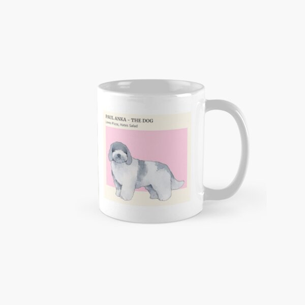 Paul le chien émission télévisée aquarelle mignonne aime la pizza déteste la salade rose Mug classique