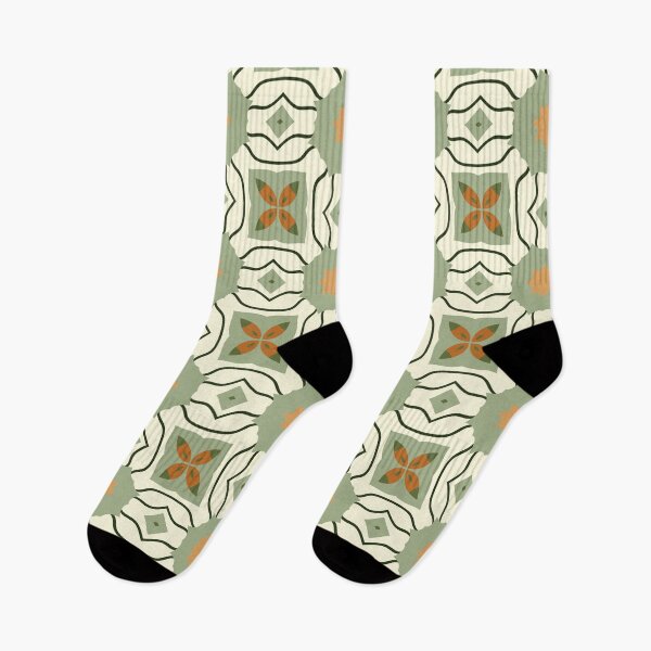 Item preview, Abstract Retro Vintage Design with Swirls, Stripes and Circles in Brown, Sage Green, Dark Green, Burnt Orange, and Ivory designed and sold by cozycaroline.