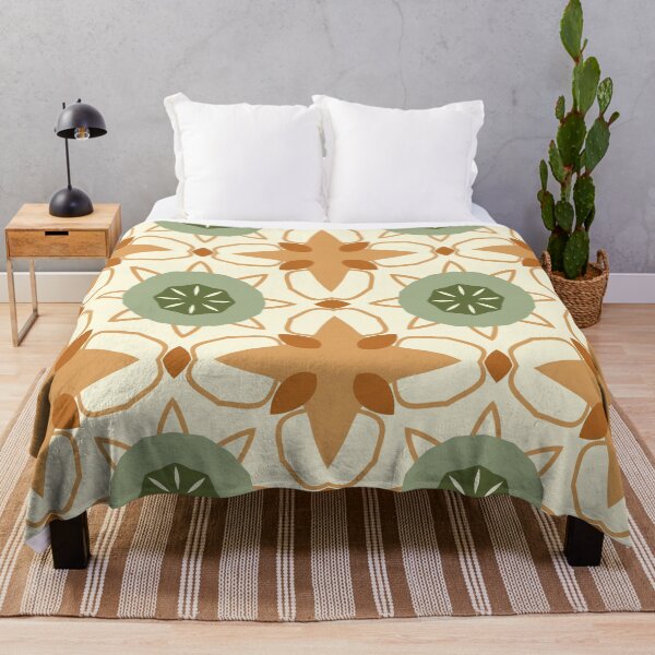 Item preview, Abstract Retro Vintage Design with Swirls, Stripes and Circles in Brown, Sage Green, Dark Green, Burnt Orange, and Ivory designed and sold by cozycaroline.