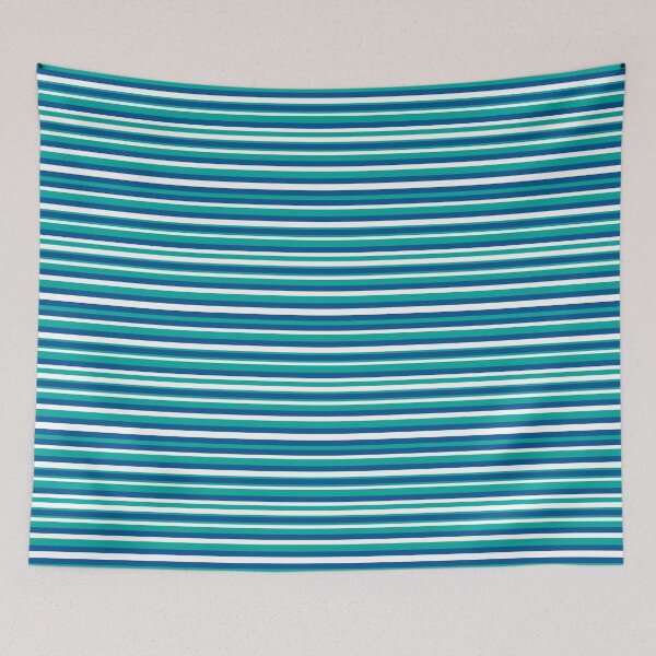 Item preview, Blue Teal and White Irregular Horizontal Stripe Pattern designed and sold by Adelle Smith.