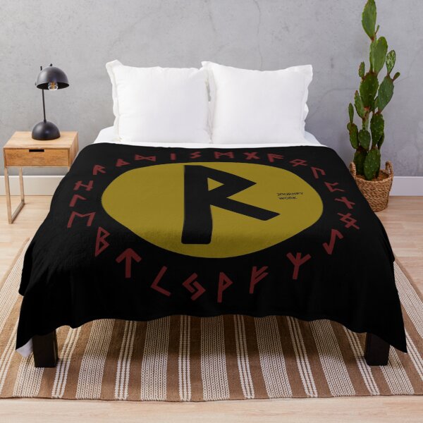 Item preview, Amarillo Raidho Elder Futhark | Símbolo de runa vikinga designed and sold by Depic Spirit.