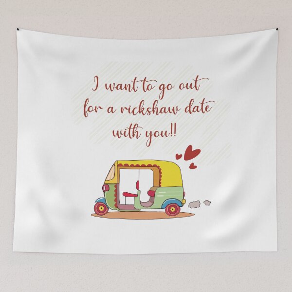 Item preview, Quirky Auto rickshaw design with a romantic quote designed and sold by Himanshi Arora.