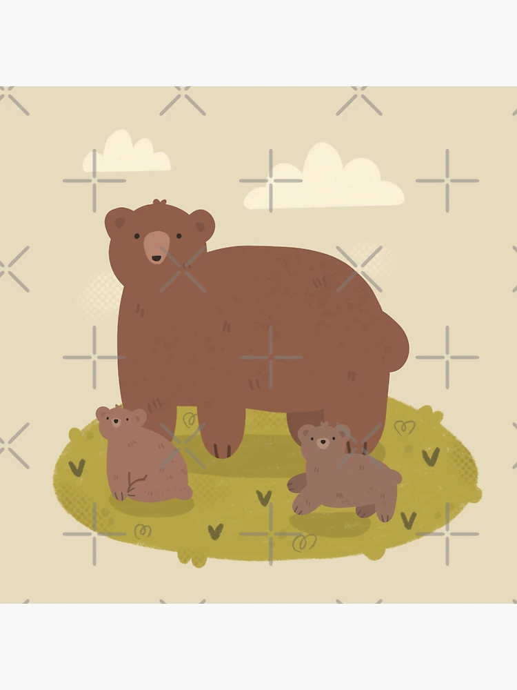 Mama Bear and Cubs Sticker for Sale by Erin0987