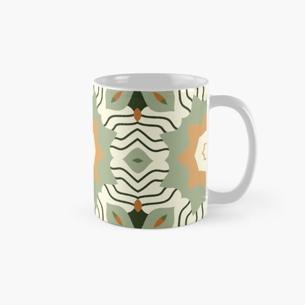 Artikelvorschau, Abstract Retro Vintage Design with Swirls, Stripes and Circles in Brown, Sage Green, Dark Green, Burnt Orange, and Ivory entworfen und verkauft von cozycaroline.