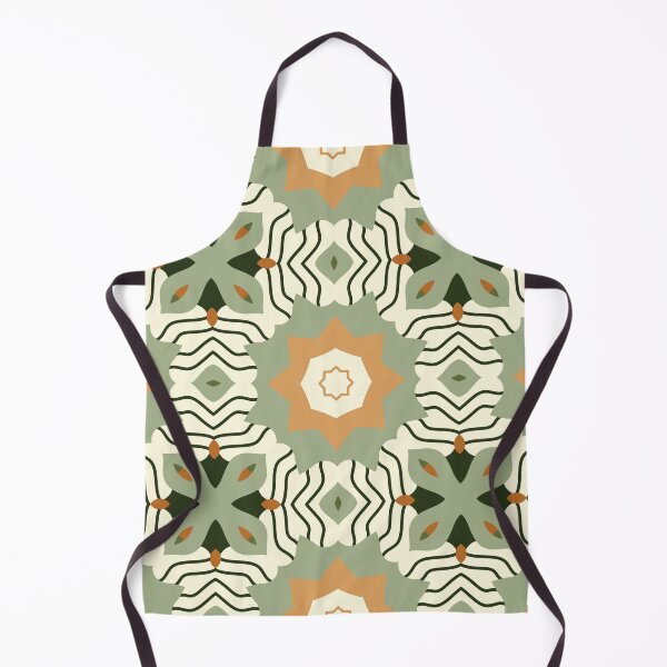 Item preview, Abstract Retro Vintage Design with Swirls, Stripes and Circles in Brown, Sage Green, Dark Green, Burnt Orange, and Ivory designed and sold by cozycaroline.