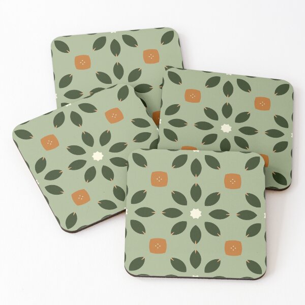 Item preview, Abstract Retro Vintage Design with Swirls, Stripes and Circles in Brown, Sage Green, Dark Green, Burnt Orange, and Ivory designed and sold by cozycaroline.