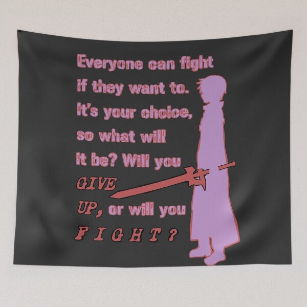 Item preview, Everyone can fight if they want to - Anime Swordsman Quote Graphic designed and sold by Ye-Olde-Market.