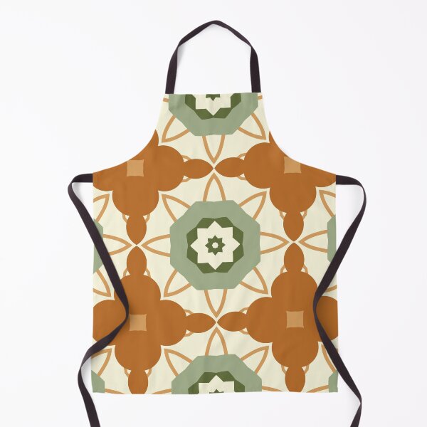 Item preview, Abstract Retro Vintage Design with Swirls, Stripes and Circles in Brown, Sage Green, Dark Green, Burnt Orange, and Ivory designed and sold by cozycaroline.