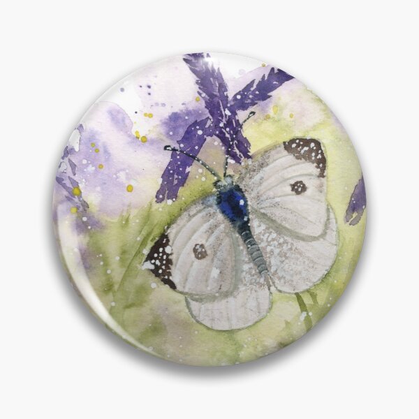 Item preview, Cabbage White Butterfly on Lavender designed and sold by HappyBeeAnnie.