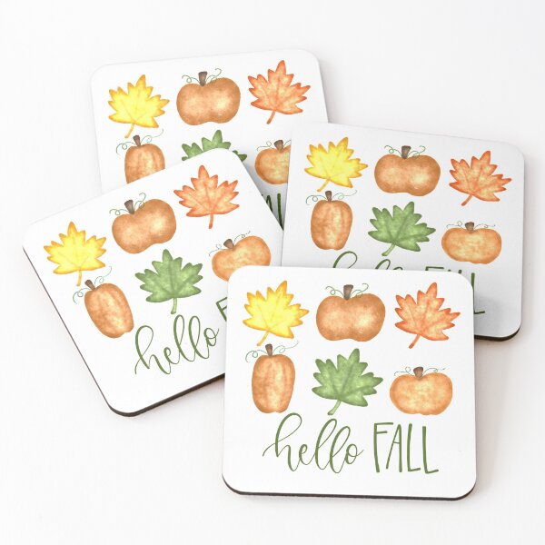 Item preview, Hello fall watercolor leaves and pumpkins designed and sold by Carlisle-hailey.