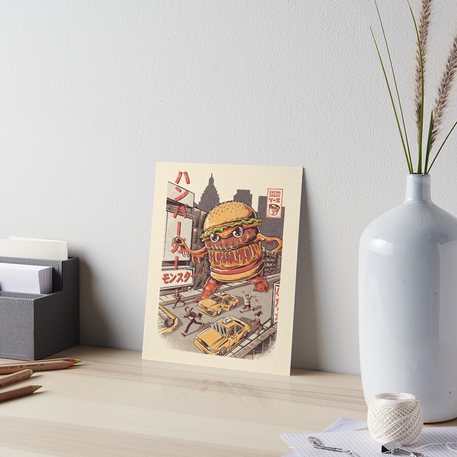 BurgerZilla Art Board Print