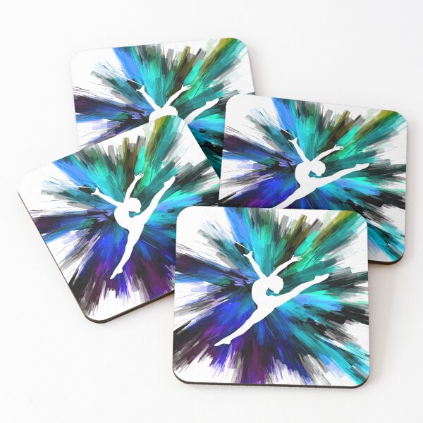Item preview, Gymnast Silhoutte 2 - Blue, Black and Green Color Explosion - Classic designed and sold by The-Meraki-Man.