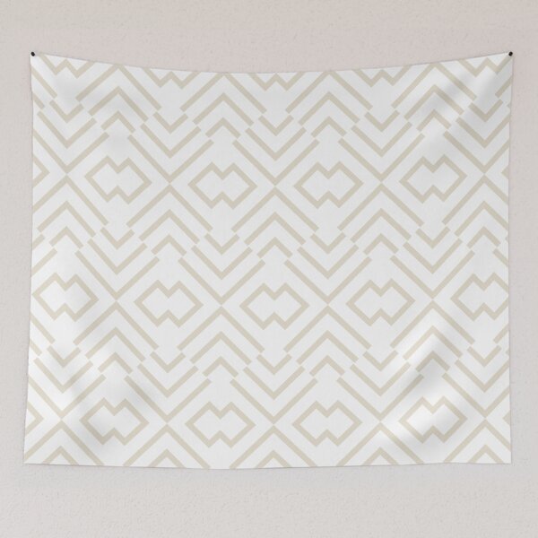 Item preview, Beige and White Abstract Art Deco Shape Pattern - Hue Coordinates w/Pantone Baby's Breath 11-0202 2022 Trending Color designed and sold by ColorOfTheYears.