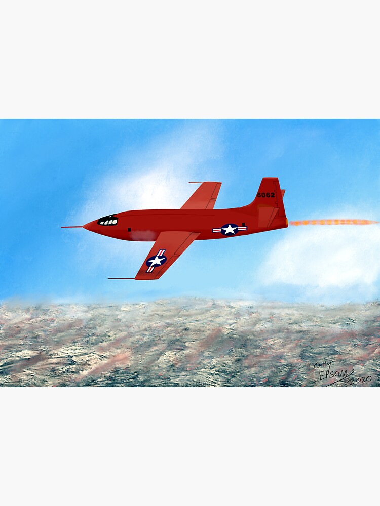 "Bell X1 with Chuck Yeager breaking the sound barrier" Sticker for